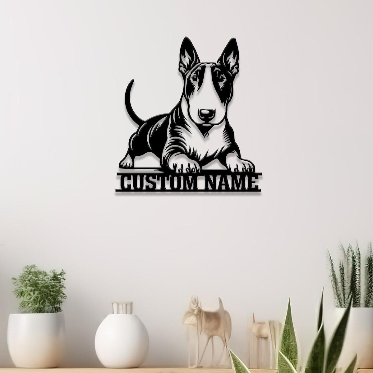 Custom Metal Bull Terrier Sign with Led Light, Bull Terrier Family Name Gift, Gift For Dog Lover, Dog Monogram Metal Sign, Dog Mom Gifts