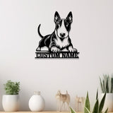 Custom Metal Bull Terrier Sign with Led Light, Bull Terrier Family Name Gift, Gift For Dog Lover, Dog Monogram Metal Sign, Dog Mom Gifts