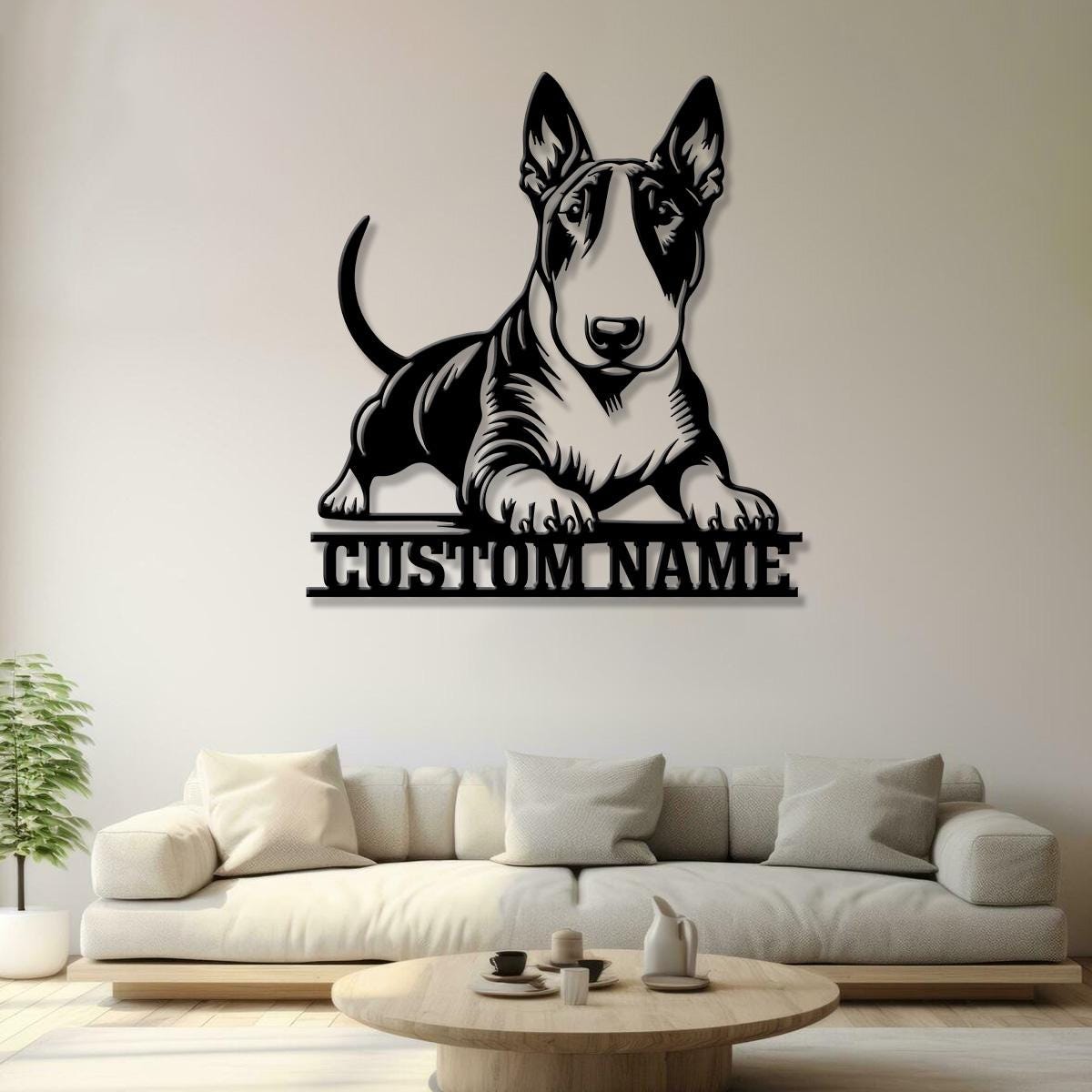 Custom Metal Bull Terrier Sign with Led Light, Bull Terrier Family Name Gift, Gift For Dog Lover, Dog Monogram Metal Sign, Dog Mom Gifts