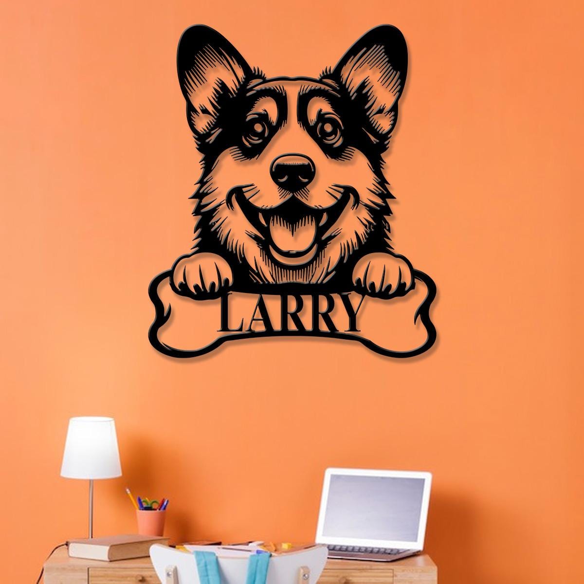 Custom Metal Corgi Sign with Led Light, Corgi Family Name Gift, Gift For Dog Lover, Dog Monogram Sign, Dog Mom Gifts, Corgi Lovers Gift