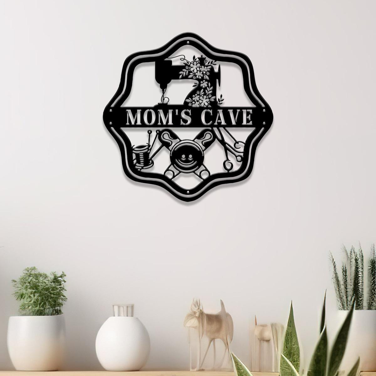 Personalized Sewing Metal Sign, Custom Quilting Sign For Sewing Room Decor, Sewing Machine With Flower Sign, Craft Room Sign, Gift for Mom