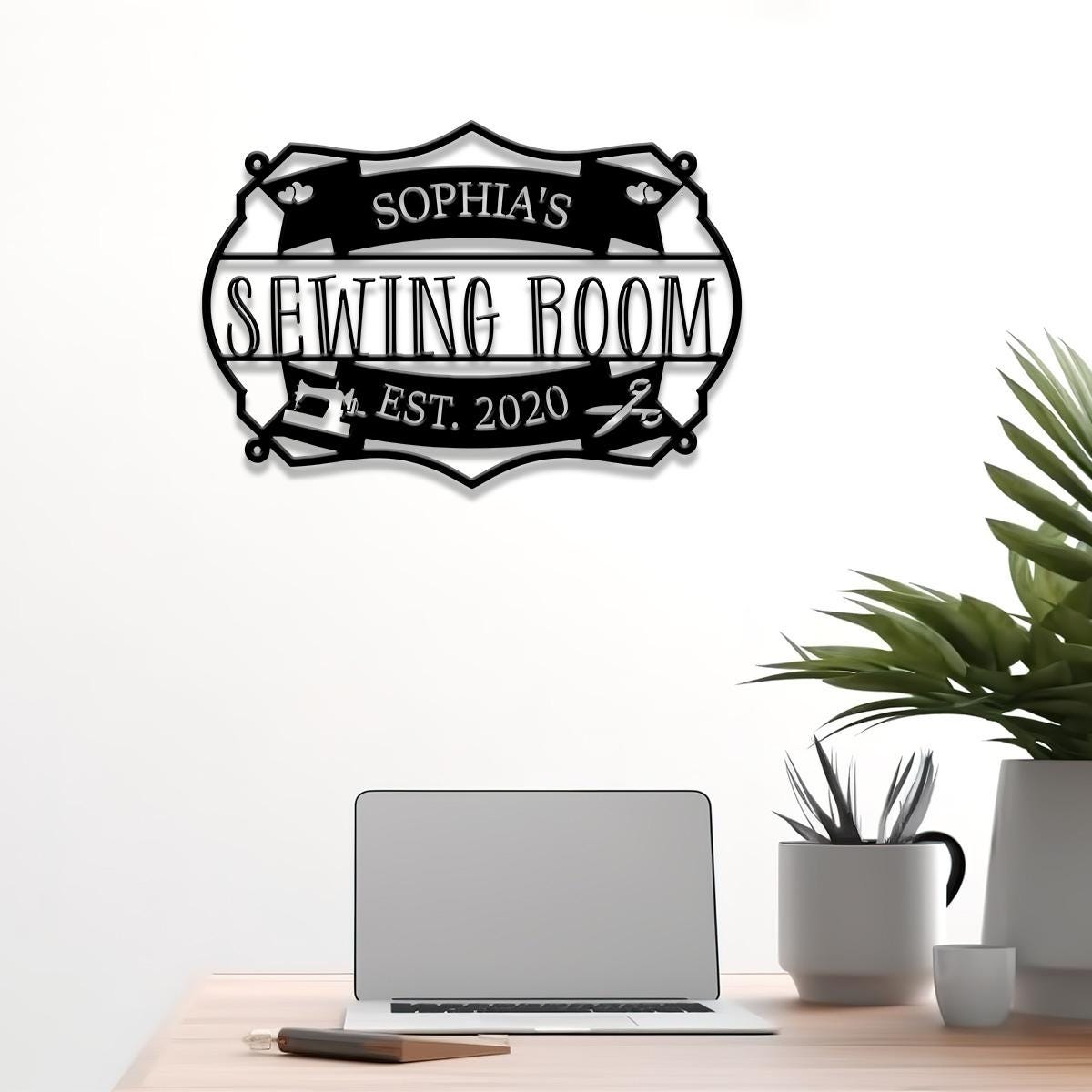 Personalized Sewing Room Metal Sign with Led Light, Craft Sign Decor, Craft Quilting Sign, Art Room Decor, Sewing Hobby Sign, Gift for Mom
