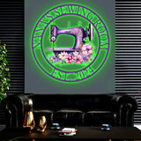 Personalized Purple Sewing Machine With Flower Sign, Custom Quilting Sign For Sewing Room Decor, Sewing Machine Sign, Gift for Mom & Grandma