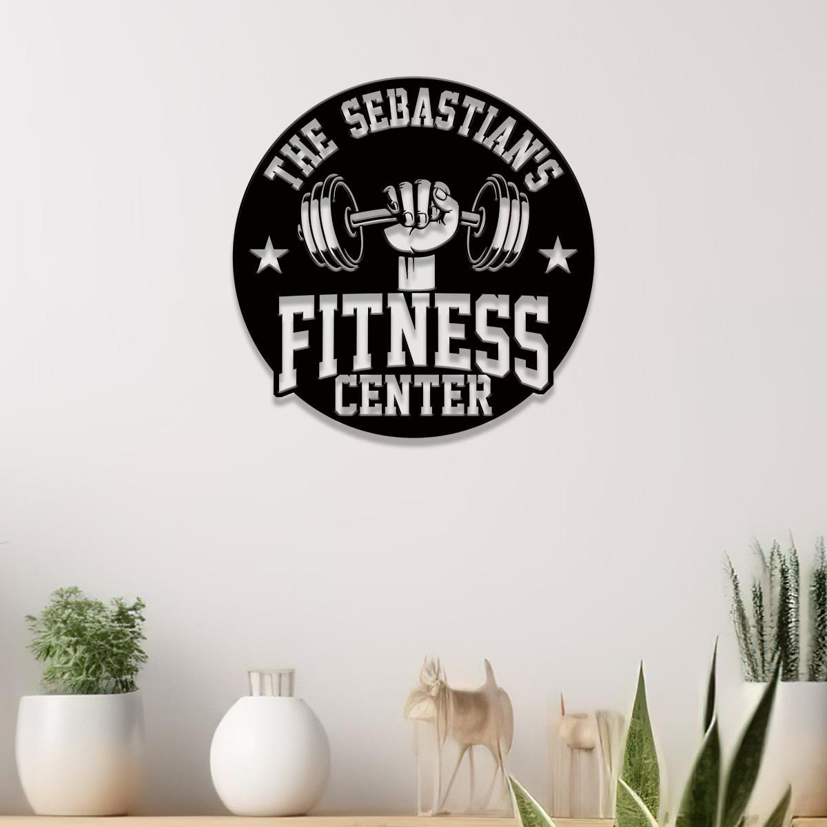 Custom Name Metal Fitness Center Sign with Led Light, Metal Gym Sign, Home Gym Sign, Cross Fit Sign, Gymer Gifts, Gift for Dad