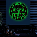 Custom Name Metal Fitness Center Sign with Led Light, Metal Gym Sign, Home Gym Sign, Cross Fit Sign, Gymer Gifts, Gift for Dad