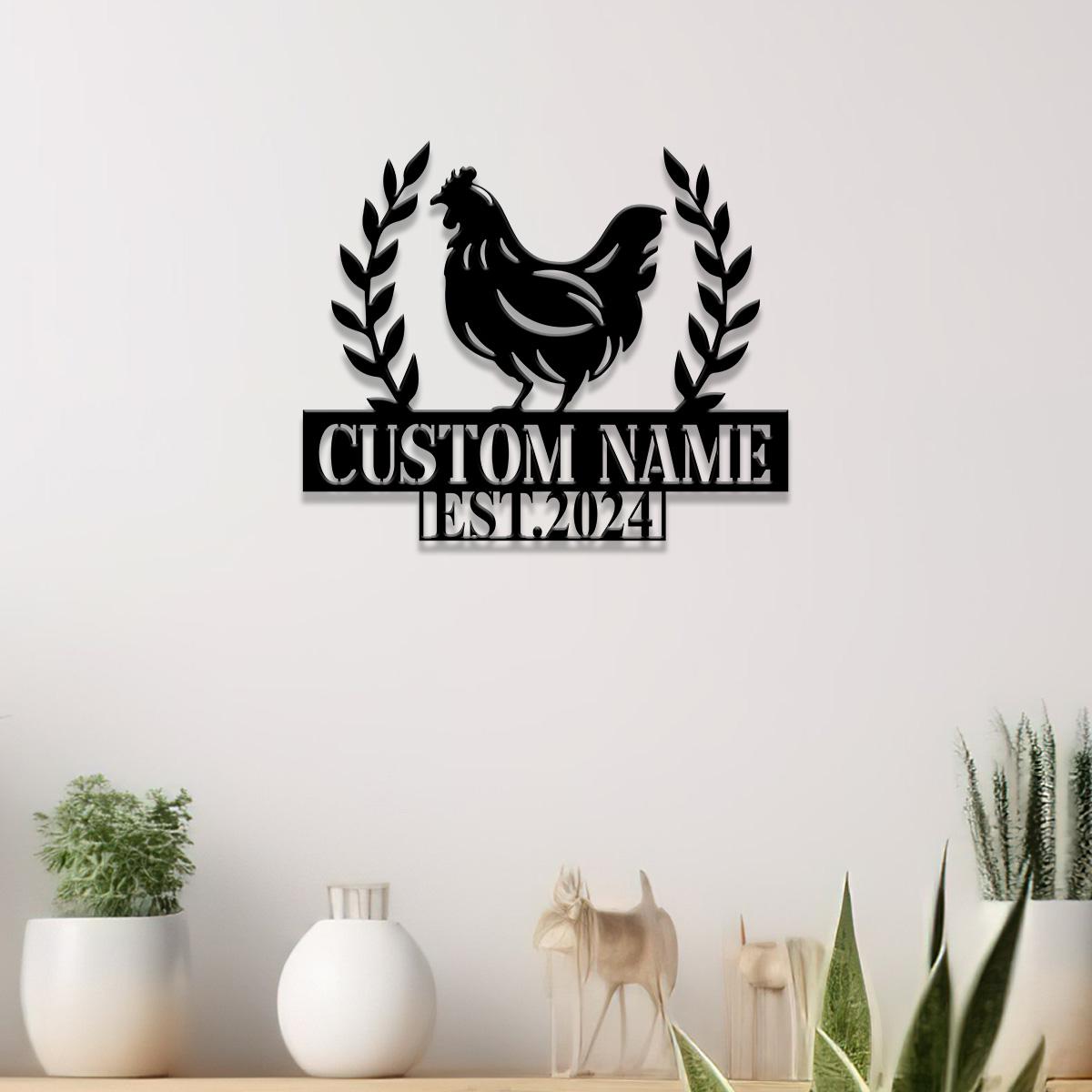 Personalized Chicken Coop Sign, Chicken coop Wall Art, Custom Chicken Metal Sign, Farm House Decor, Hen house Sign, Farm Decor, Barn Decor