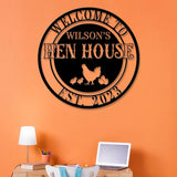 Personalized Hen House Sign with Led Light, Chicken Coop Sign, Farm Metal Sign, Metal Farm Coop Sign, Custom Chicken Coop Sign, Farm Decor