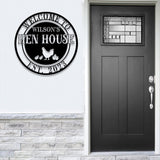 Personalized Hen House Sign with Led Light, Chicken Coop Sign, Farm Metal Sign, Metal Farm Coop Sign, Custom Chicken Coop Sign, Farm Decor