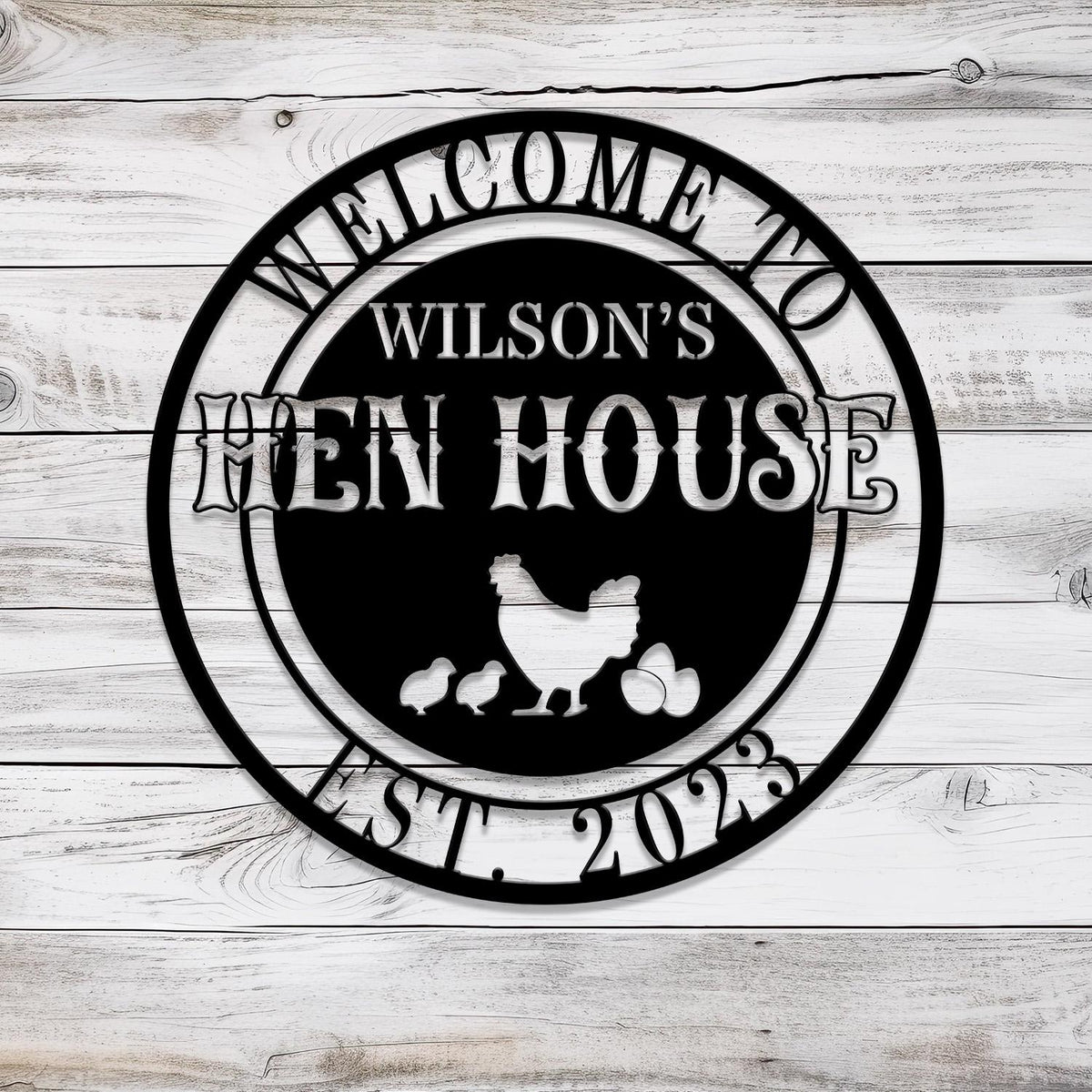 Personalized Hen House Sign with Led Light, Chicken Coop Sign, Farm Metal Sign, Metal Farm Coop Sign, Custom Chicken Coop Sign, Farm Decor