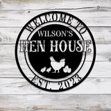 Personalized Hen House Sign with Led Light, Chicken Coop Sign, Farm Metal Sign, Metal Farm Coop Sign, Custom Chicken Coop Sign, Farm Decor