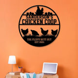 Custom Fluffy Butt Hut Metal Signs, Chicken Coop Sign, Personalized Chicken Farm Sign, Farm Coop Sign, Family Name Chicken Coop Sign
