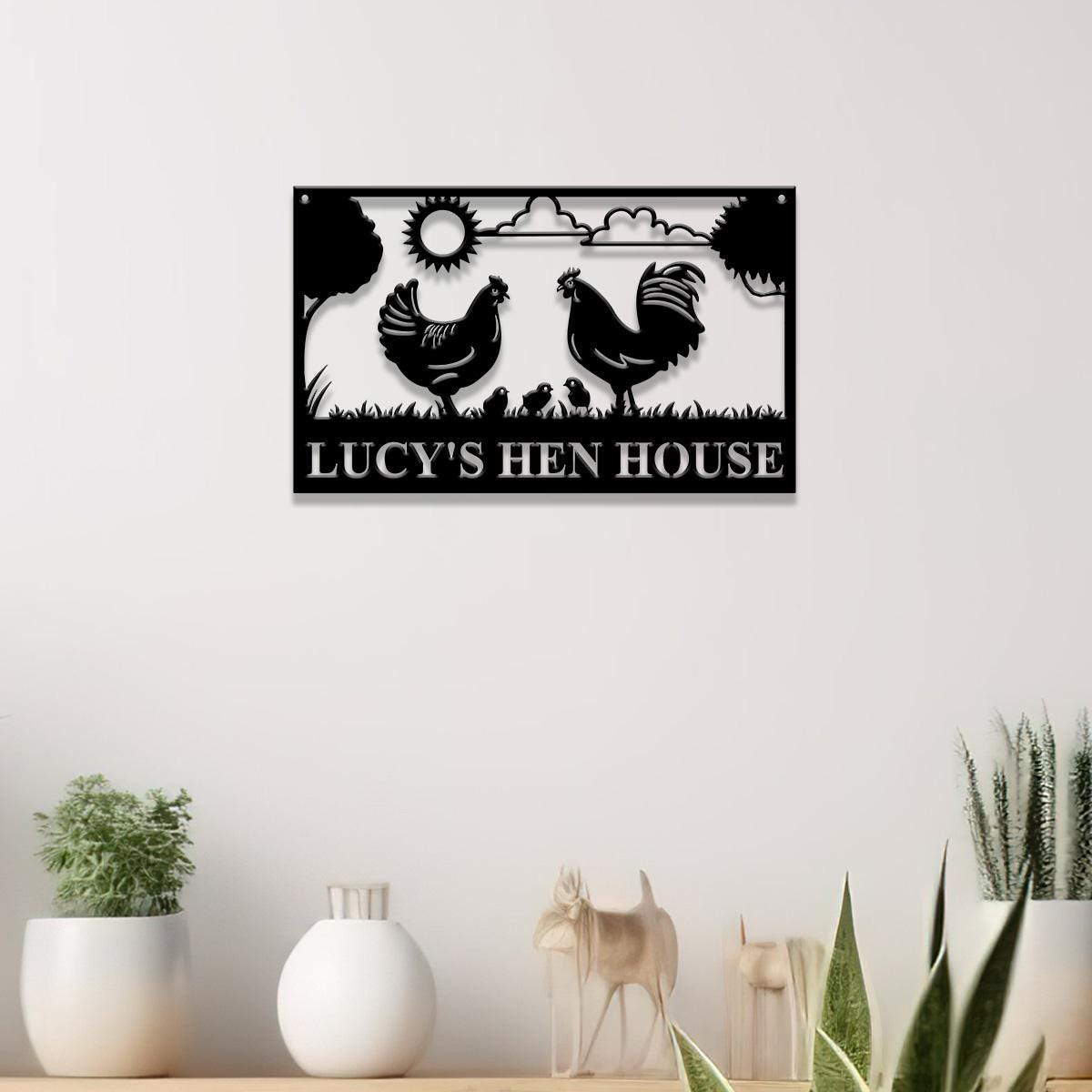 Personalized Hen House Sign with Led Light, Chicken Coop Sign, Farm Metal Sign, Metal Farm Coop Sign, Custom Chicken Coop Sign, Farm Decor