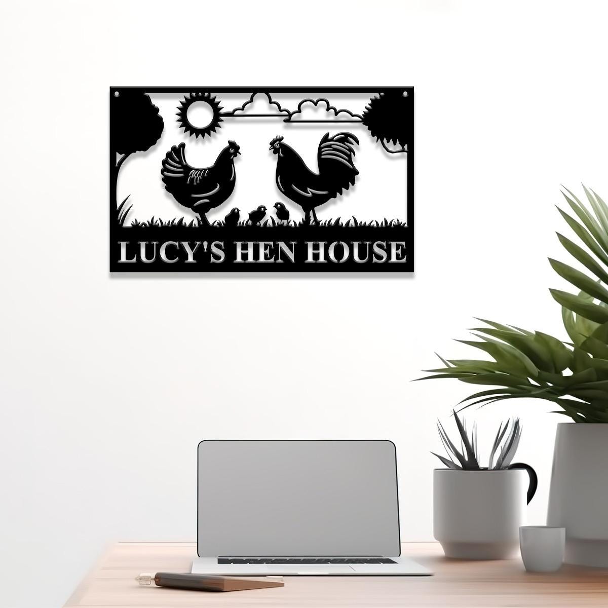 Personalized Hen House Sign with Led Light, Chicken Coop Sign, Farm Metal Sign, Metal Farm Coop Sign, Custom Chicken Coop Sign, Farm Decor