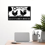 Personalized Hen House Sign with Led Light, Chicken Coop Sign, Farm Metal Sign, Metal Farm Coop Sign, Custom Chicken Coop Sign, Farm Decor