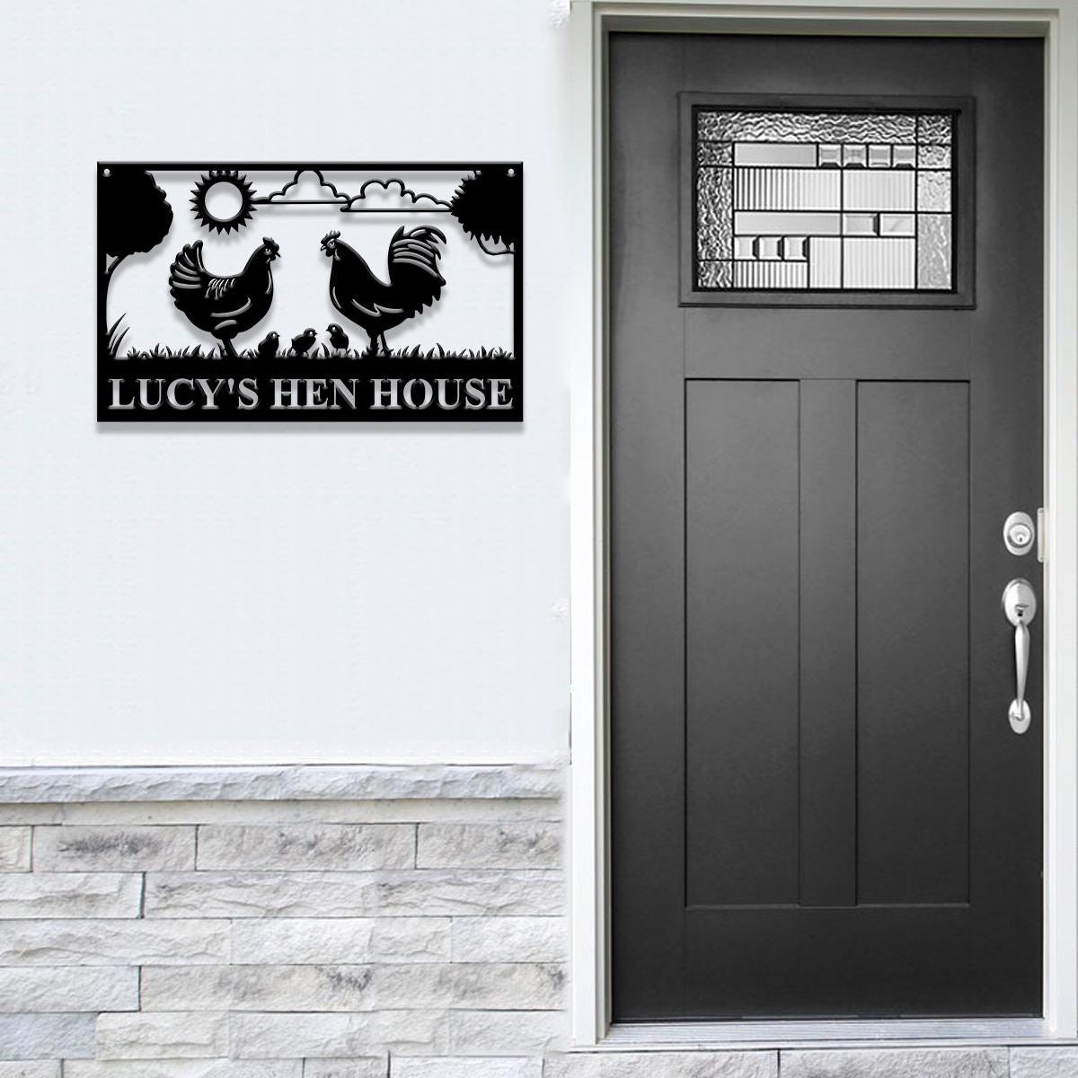 Personalized Hen House Sign with Led Light, Chicken Coop Sign, Farm Metal Sign, Metal Farm Coop Sign, Custom Chicken Coop Sign, Farm Decor