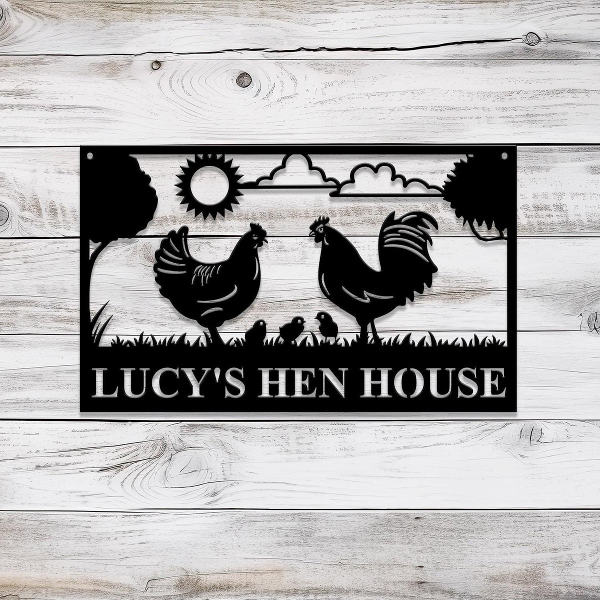 Personalized Hen House Sign with Led Light, Chicken Coop Sign, Farm Metal Sign, Metal Farm Coop Sign, Custom Chicken Coop Sign, Farm Decor