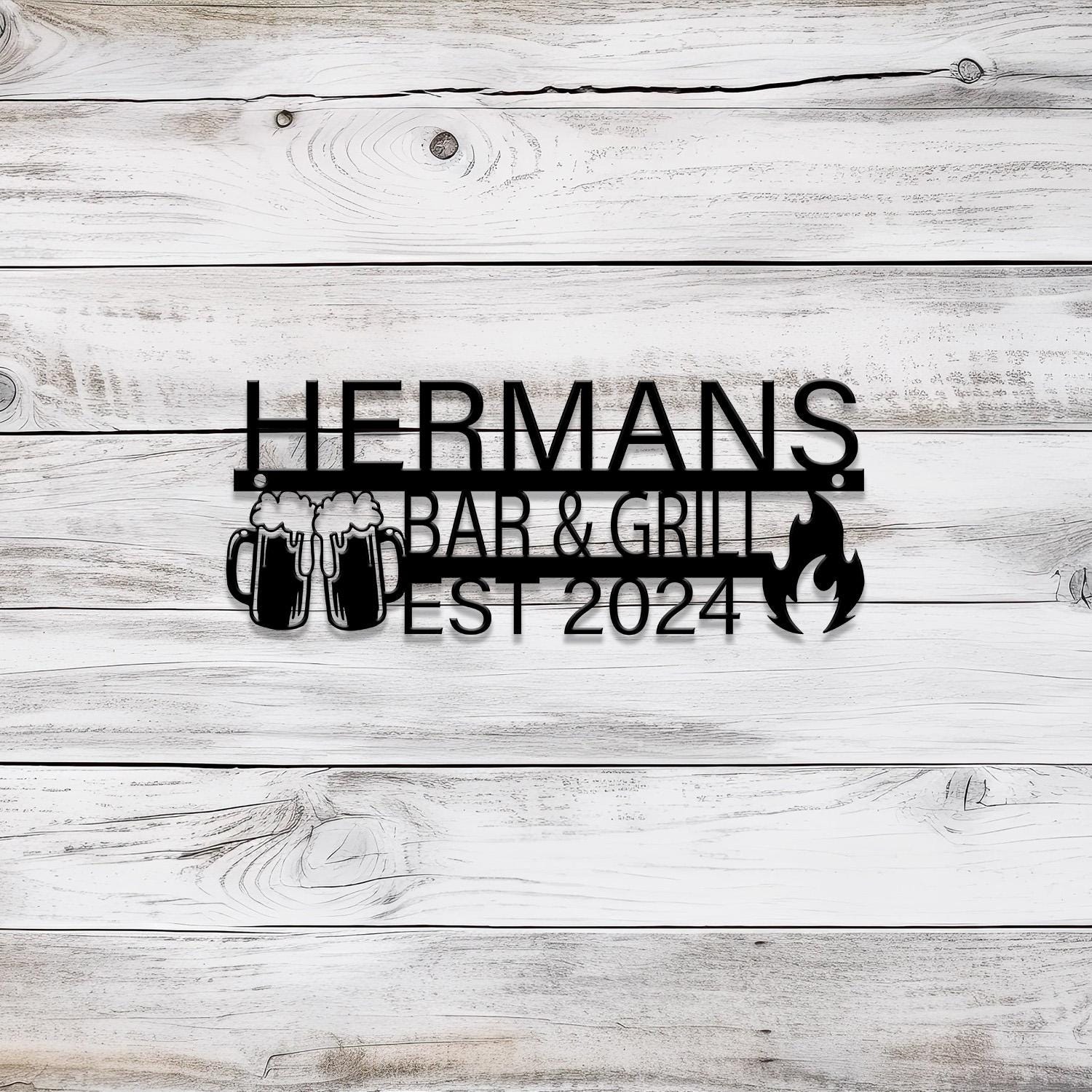 Custom Backyard Sign LED Light, Personalized Bar & Grill Sign, Bar Signs, BBQ Signs, Outdoor Kitchen Metal Signs, Barbecue Wall Art Decor