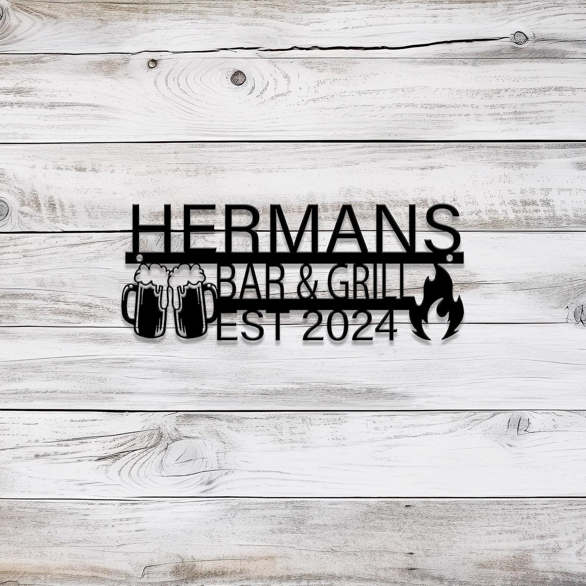 Custom Backyard Sign LED Light, Personalized Bar & Grill Sign, Bar Signs, BBQ Signs, Outdoor Kitchen Metal Signs, Barbecue Wall Art Decor