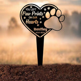 Custom Dog Memorial Garden Stake with Heart and Paw, Pet Grave Marker, Metal Garden Sign, Custom Dog Memorial Sign, Remembrance Gift