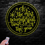 It's The Most Wonderful Time Of The Year Metal Stake, Outdoor Christmas Decor, Holiday Yard Decorations, Merry Christmas Sign