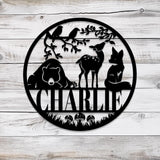 Custom Woodland Animal Sign with Led Light, Personalized Nature Themed Metal Sign, Woodland Baby Shower, Kids Room Nursery Decor