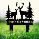 Personalized Deer Metal Address Sign - Custom House Number Plaque for Outdoor Decor - Perfect Rustic Gift for Yard, Cabin, or Home!