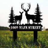 Personalized Deer Metal Address Sign - Custom House Number Plaque for Outdoor Decor - Perfect Rustic Gift for Yard, Cabin, or Home!