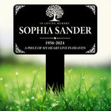 Personalized Memorial Metal Plaque: Custom name & dates for a heartfelt garden marker. A touching sympathy gift to honor and remember
