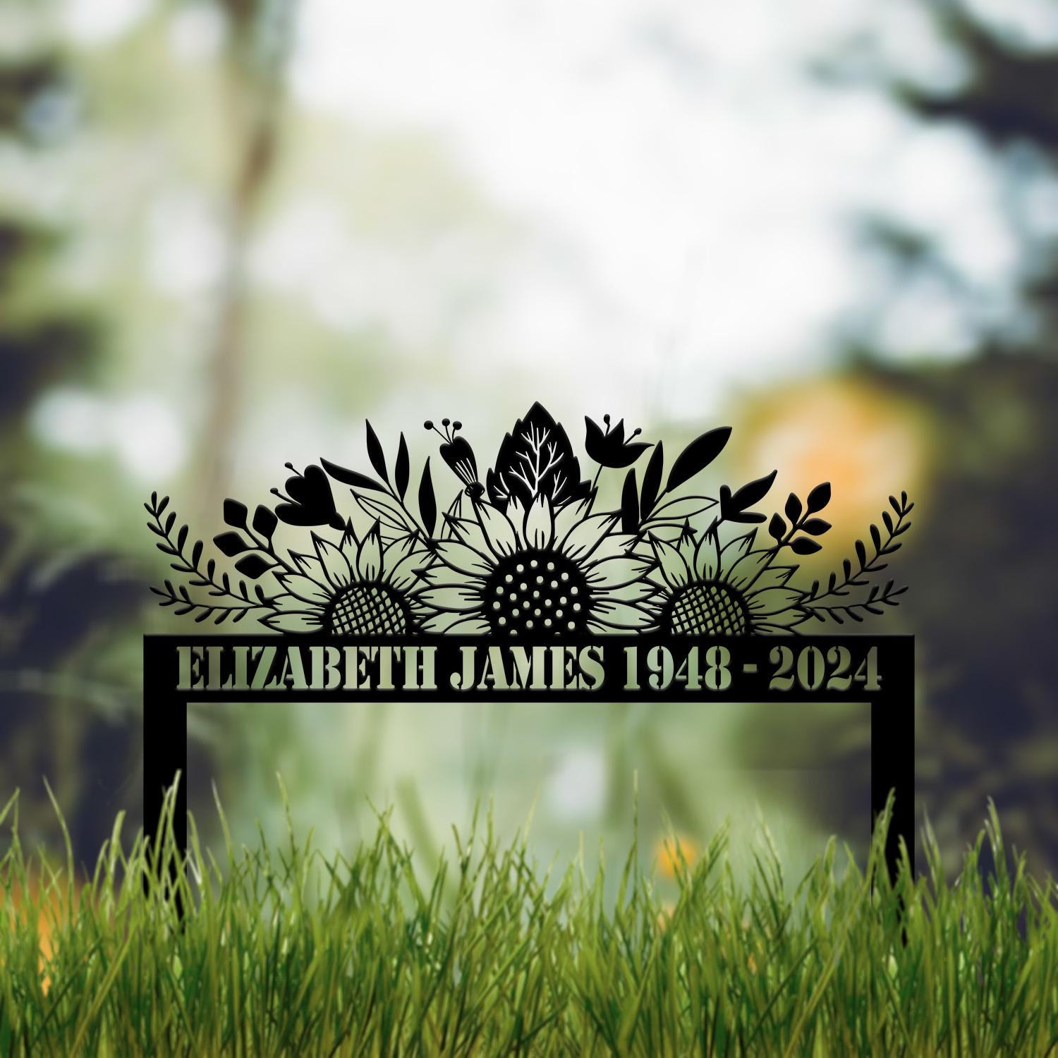 Personalized Sunflowers Memorial Plaque Stake, Memorial Gifts for Loss of Mother, Memorial Sign, In Loving Memory Gift, Remembrance Plaque
