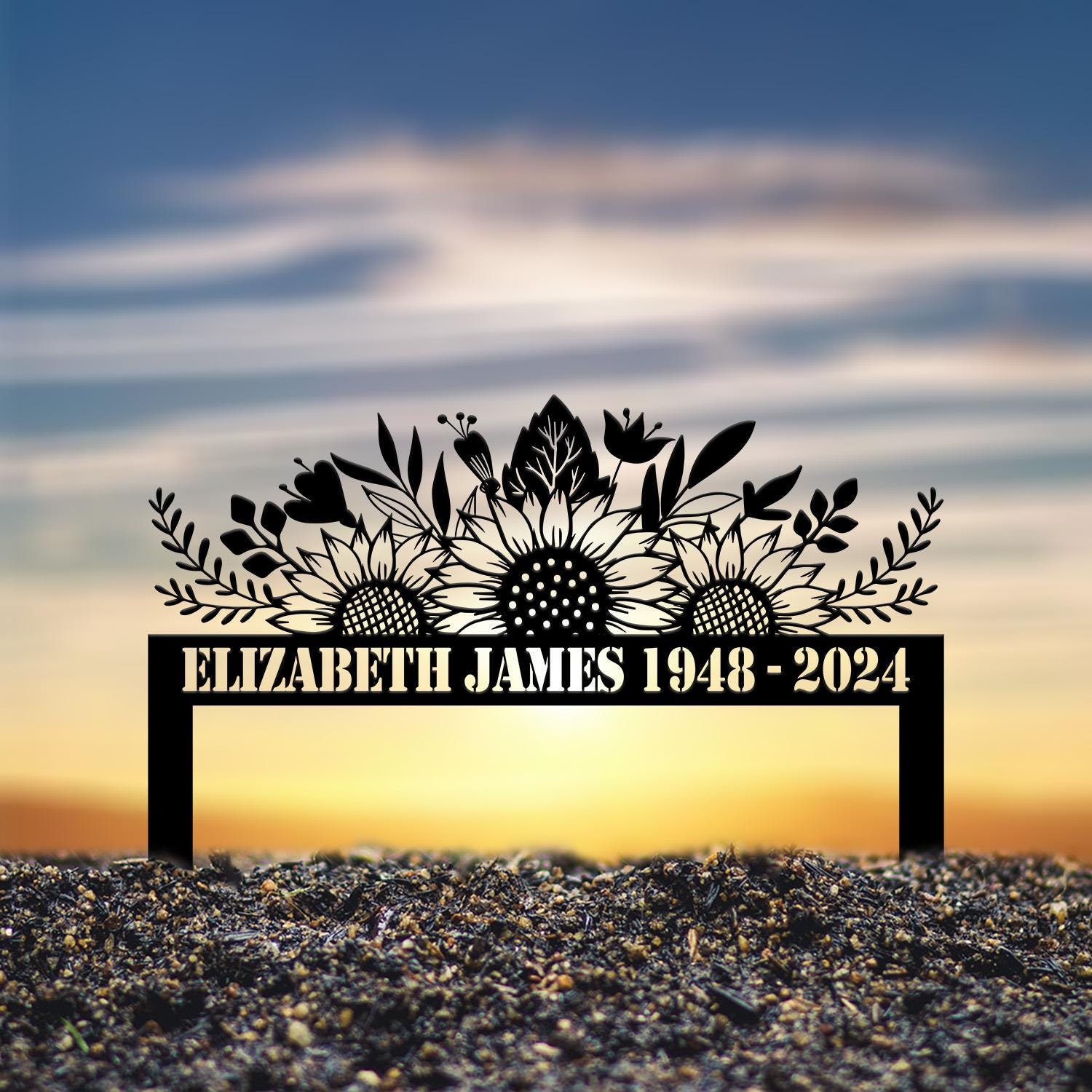 Personalized Sunflowers Memorial Plaque Stake, Memorial Gifts for Loss of Mother, Memorial Sign, In Loving Memory Gift, Remembrance Plaque