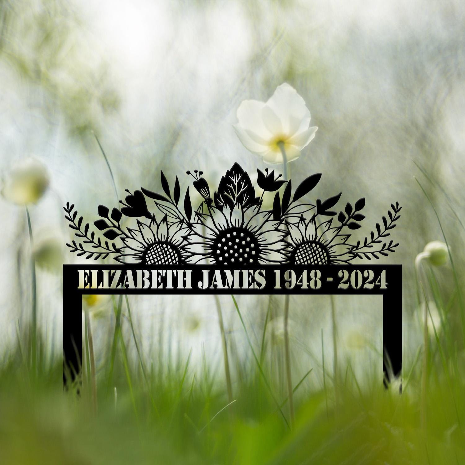 Personalized Sunflowers Memorial Plaque Stake, Memorial Gifts for Loss of Mother, Memorial Sign, In Loving Memory Gift, Remembrance Plaque