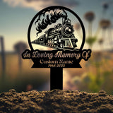 Custom Train Memorial Plaque Stake, Personalized Train Driver Grave Marker Name Sign, Remembrance Stake Sympathy Sign