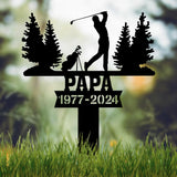 Personalized Golfing In Heaven Memorial Stake Metal, Golfer Memorial Gift, Golfer Dad Sympathy, Grave Marker, Metal Sign, Gardening Gift