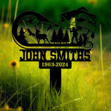 Custom Hunting Scene Memorial Plaque Stake, Fishing Stake, Fisher Loss, Hunter loss , Grave Marker, In Memorial Of, Hunter Loss