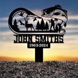 Custom Hunting Scene Memorial Plaque Stake, Fishing Stake, Fisher Loss, Hunter loss , Grave Marker, In Memorial Of, Hunter Loss