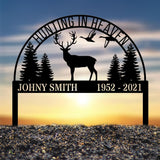 Custom Hunting In Heaven Memorial Plaque Stake, Memorial Grave Marker, Hunter Memorial Stake For Grave, Hunter Loss, Dad Loss, Hunter Sign