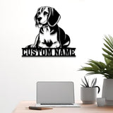 Custom Metal Beagle Sign with Led Light, Beagle Dog Name Gift, Gift For Dog Lover, Dog Monogram Metal Sign, Dog Mom Gift