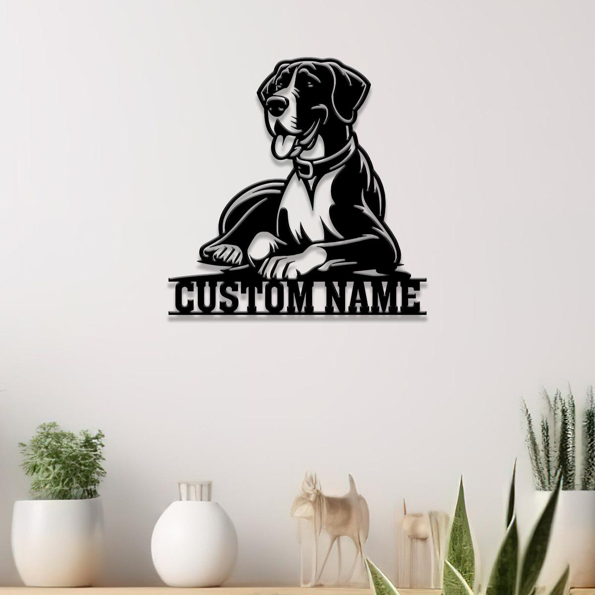 Custom Metal Great Dane Sign with Led Light, Great Dane Dog Name Gift, Gift For Dog Lover, Dog Monogram Metal Sign, Dog Mom Gift