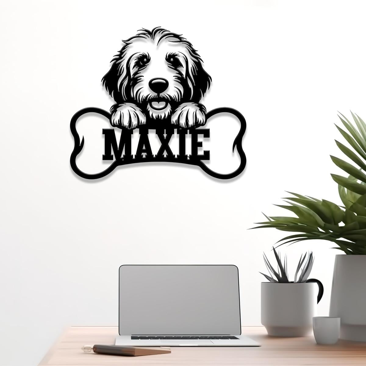 Custom Metal Golden Doodle Sign with Led Light, Golden Doodle Dog Name Gift, Gift For Dog Lover, Dog Monogram Metal Sign, Dog Mom Gift