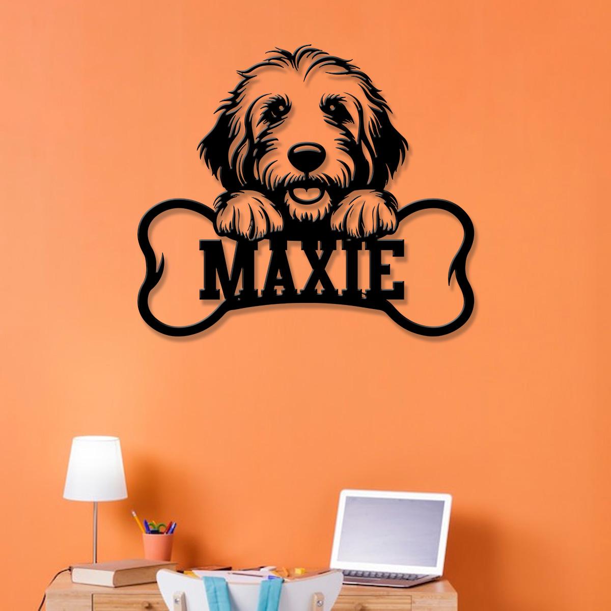 Custom Metal Golden Doodle Sign with Led Light, Golden Doodle Dog Name Gift, Gift For Dog Lover, Dog Monogram Metal Sign, Dog Mom Gift