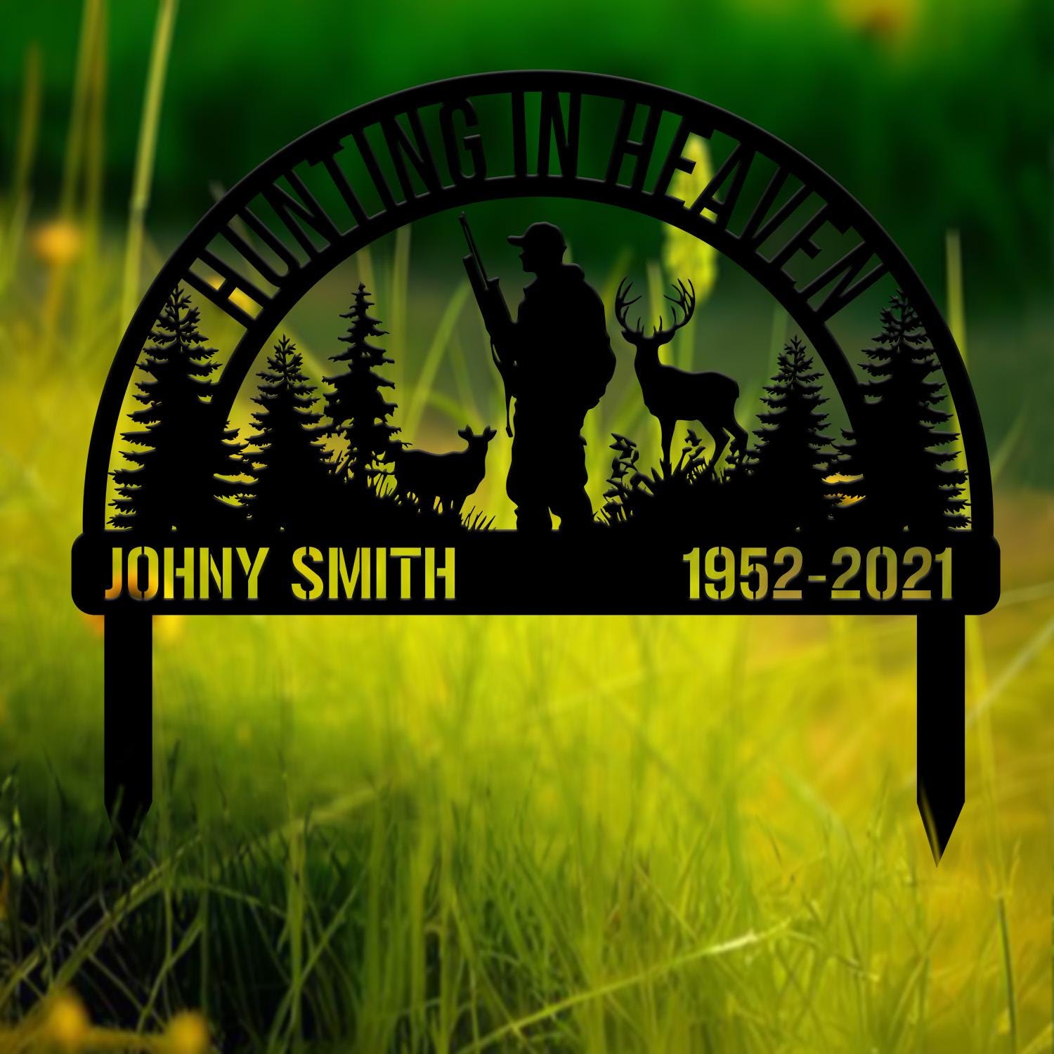 Custom Deer Hunting Memorial Stake, Personalized Hunting Memorial Plaque, Loss of Loved One, Hunter Loss, Grave Marker, Dad Lost