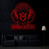 Custom Metal Poodle Sign with Led Light, Poodle Family Name Gift, Gift For Dog Lover, Dog Monogram Metal Sign, Dog Mom Gifts