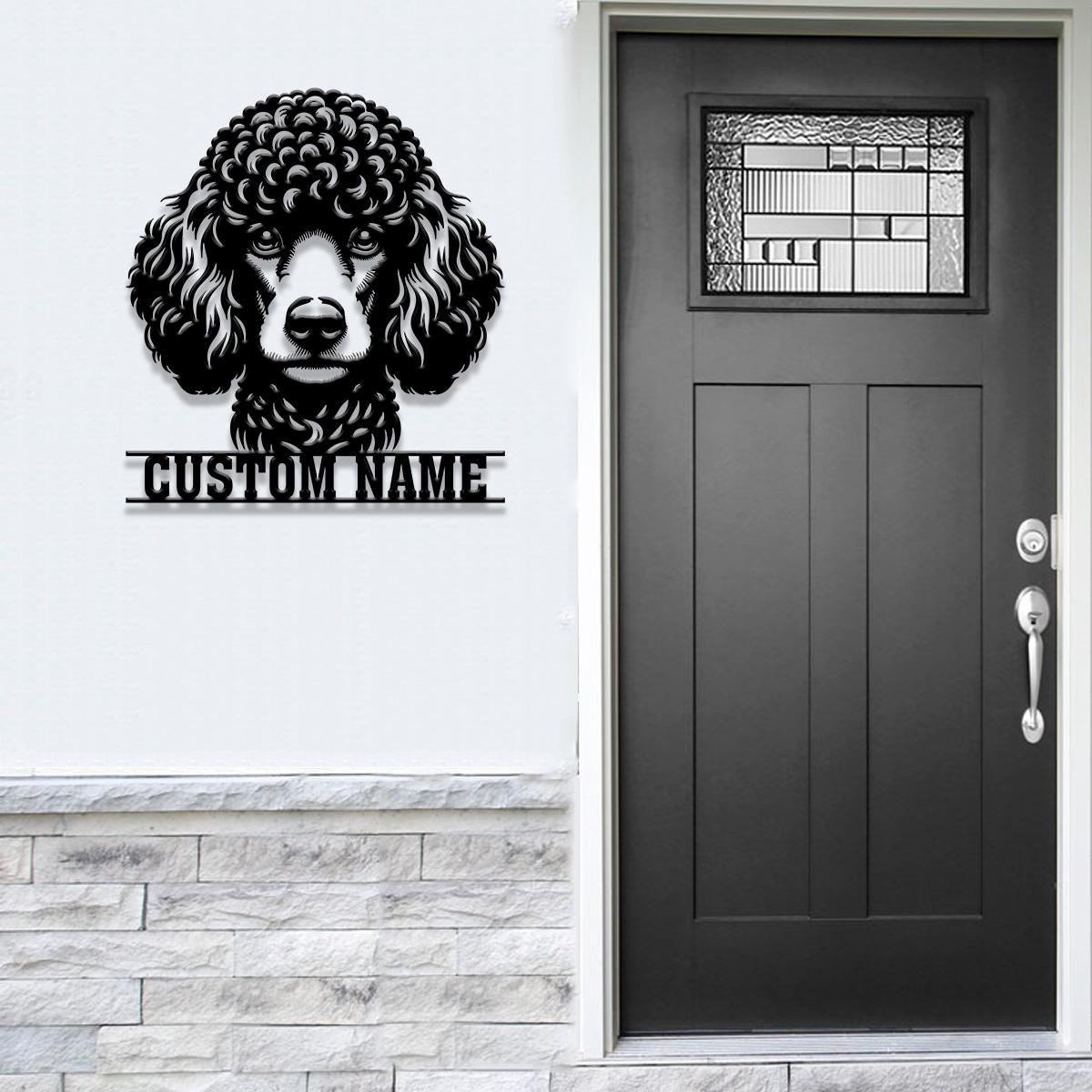 Custom Metal Poodle Sign with Led Light, Poodle Family Name Gift, Gift For Dog Lover, Dog Monogram Metal Sign, Dog Mom Gifts