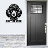 Custom Metal Poodle Sign with Led Light, Poodle Family Name Gift, Gift For Dog Lover, Dog Monogram Metal Sign, Dog Mom Gifts