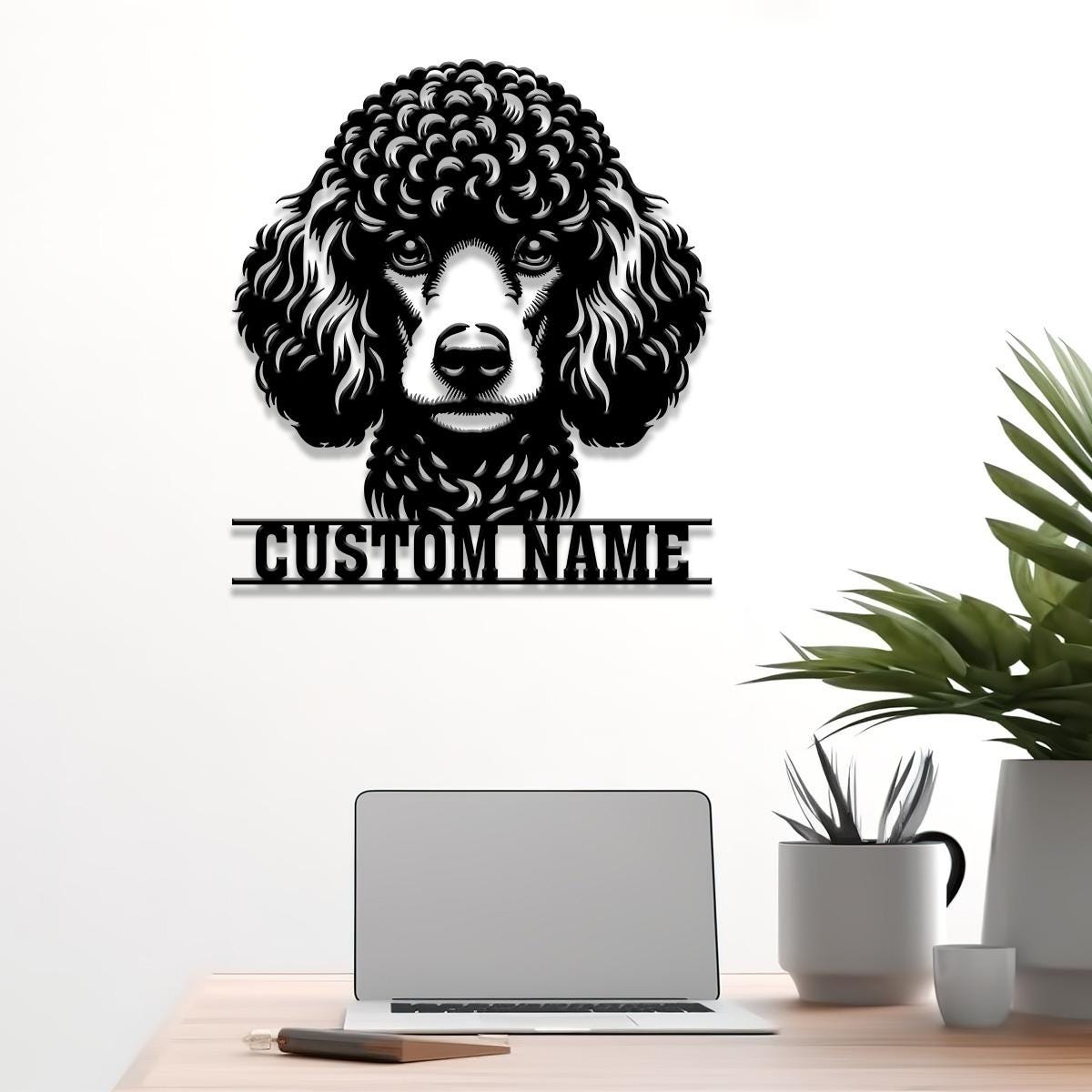 Custom Metal Poodle Sign with Led Light, Poodle Family Name Gift, Gift For Dog Lover, Dog Monogram Metal Sign, Dog Mom Gifts