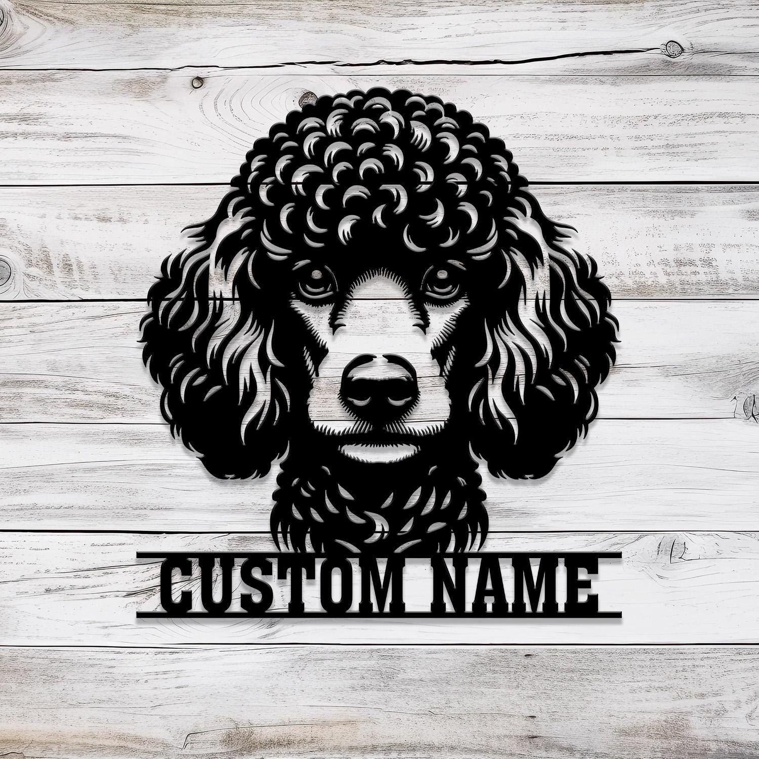 Custom Metal Poodle Sign with Led Light, Poodle Family Name Gift, Gift For Dog Lover, Dog Monogram Metal Sign, Dog Mom Gifts