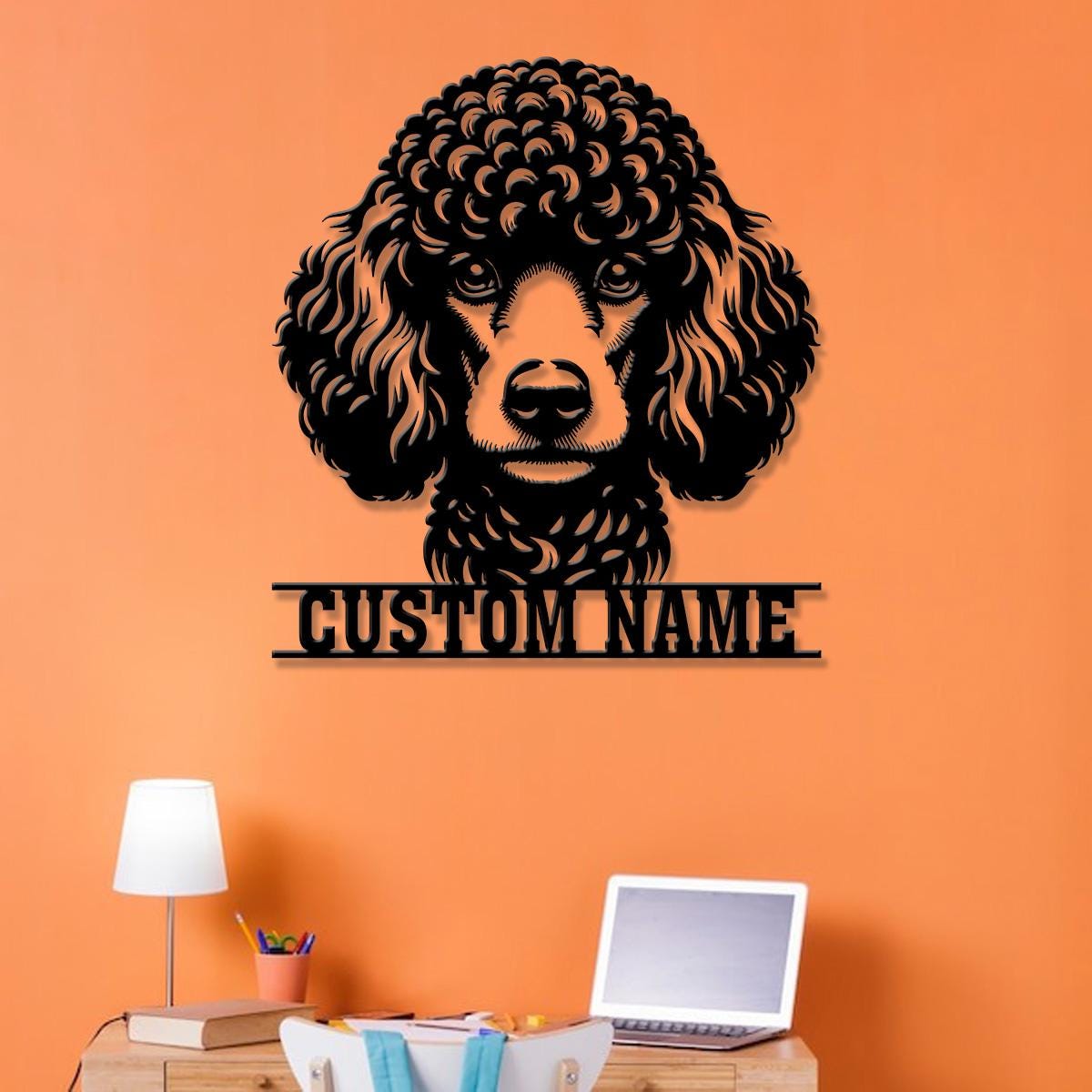 Custom Metal Poodle Sign with Led Light, Poodle Family Name Gift, Gift For Dog Lover, Dog Monogram Metal Sign, Dog Mom Gifts