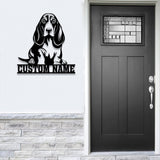 Custom Metal Basset Hound Sign with Led Light, Basset Hound Family Name Gift, Gift For Dog Lover, Dog Monogram Metal Sign, Dog Mom Gifts