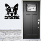 Custom Metal Boston Terrier Sign with Led Light, Boston Terrier Family Name Gift, Gift For Dog Lover, Dog Monogram Metal Sign, Dog Mom Gifts