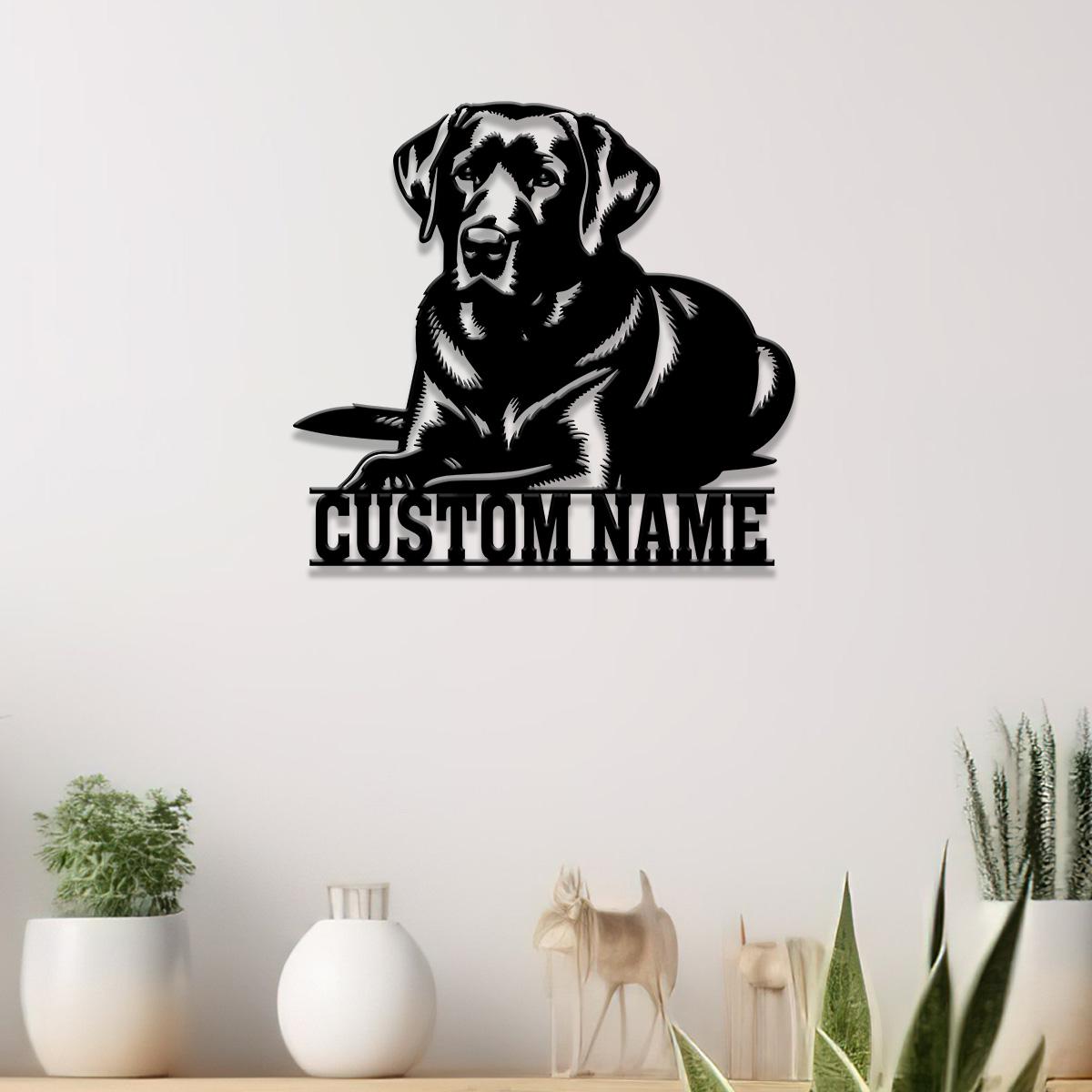 Custom Metal Labrador Retriever Sign with Led Light, Labrador Retriever Name Gift, Gift For Dog Lover, Dog Monogram Metal Sign, Dog Mom Gift